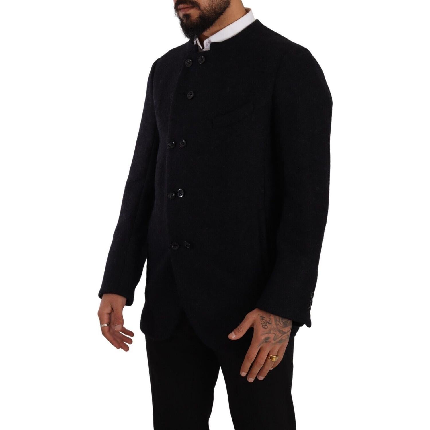 Dolce & Gabbana Gray Alpaca Button Down Men Coat Jacket