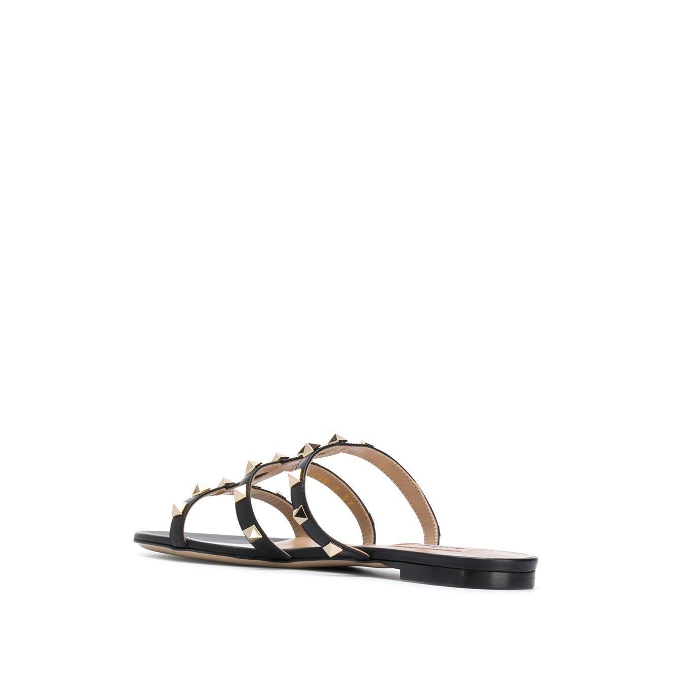 Valentino Garavani Rockstud Low Slide Sandal in Calfskin WS0C49VOD0NO-P25