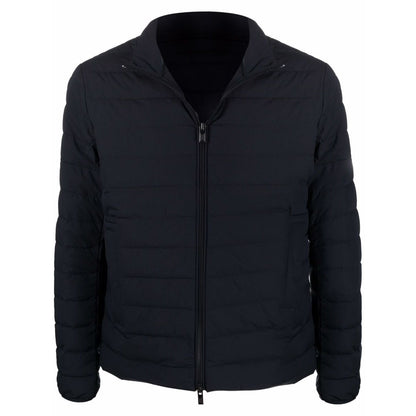 Emporio Armani Navy blue feather down padded logo-patch jacket Jackets