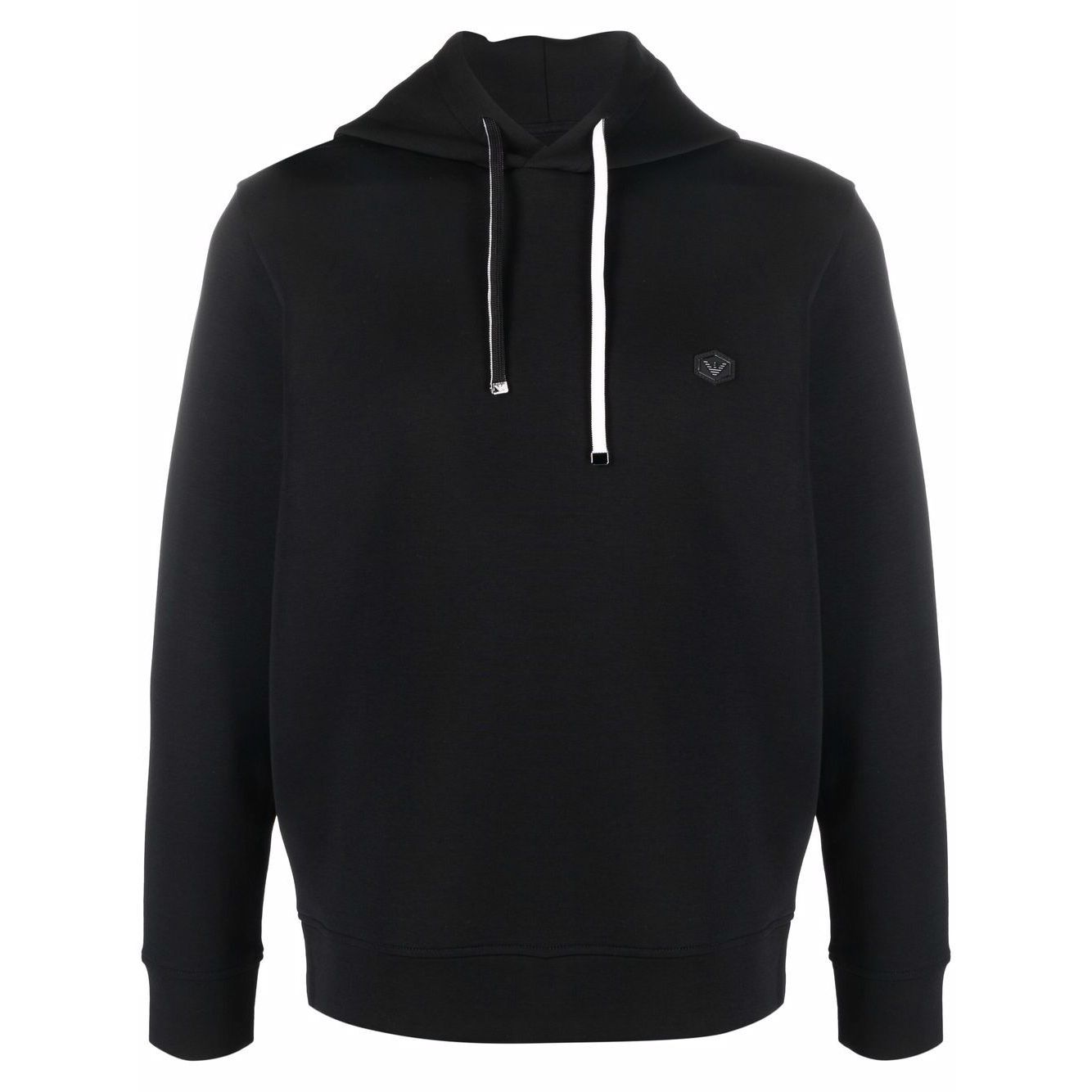 Emporio Armani Hooded sweatshirt with micro logo patch Topwear