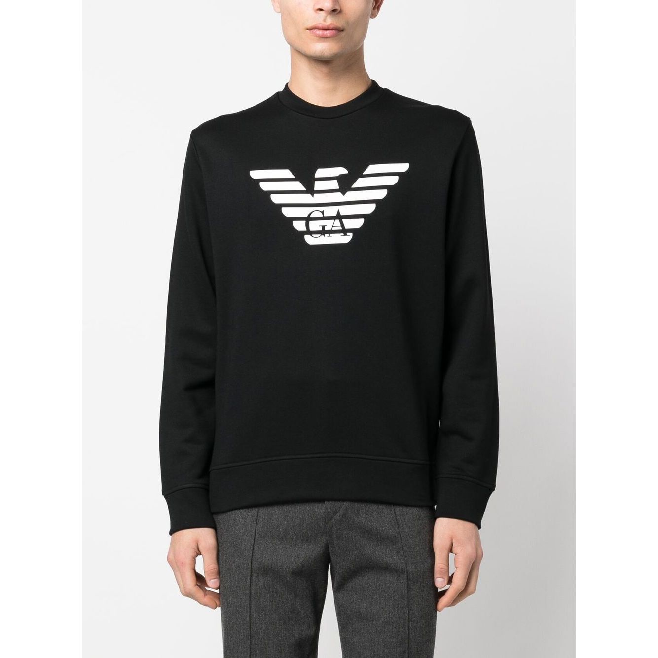 Emporio Armani Modal-blend sweatshirt with logo print Topwear