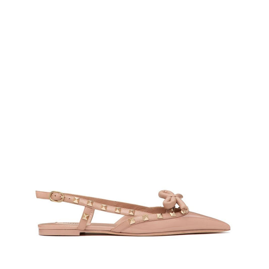 Valentino Garavani Rockstud Bow Slingback Ballerina In Patent Leather WS0IQ2TZEGF9-P25