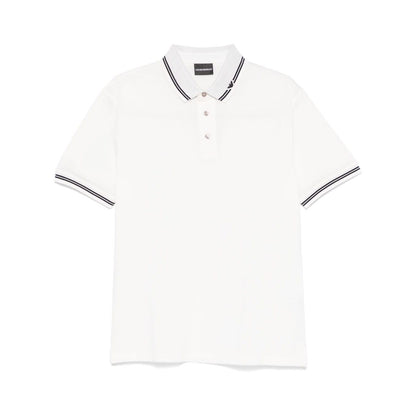 Emporio Armani Piqué polo shirt with piped collar Topwear