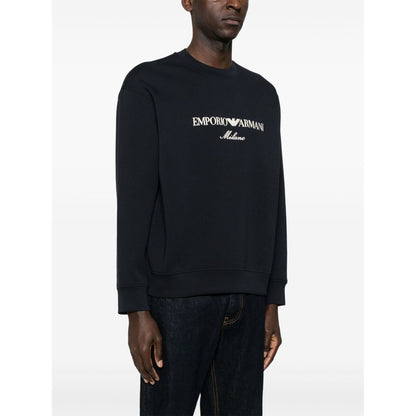Emporio Armani ASV Double-jersey sweatshirt with logo embroidery Topwear