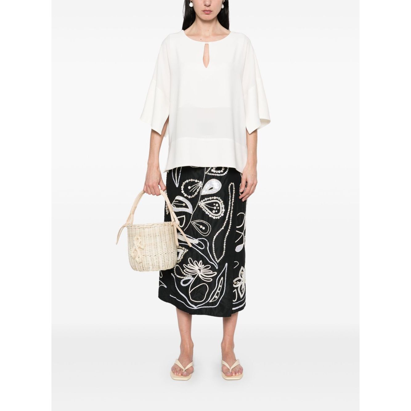 Alberto Biani Blouse with teardrop opening