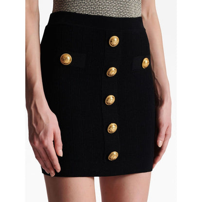 Balmain Button Embellished Knitted Skirt
