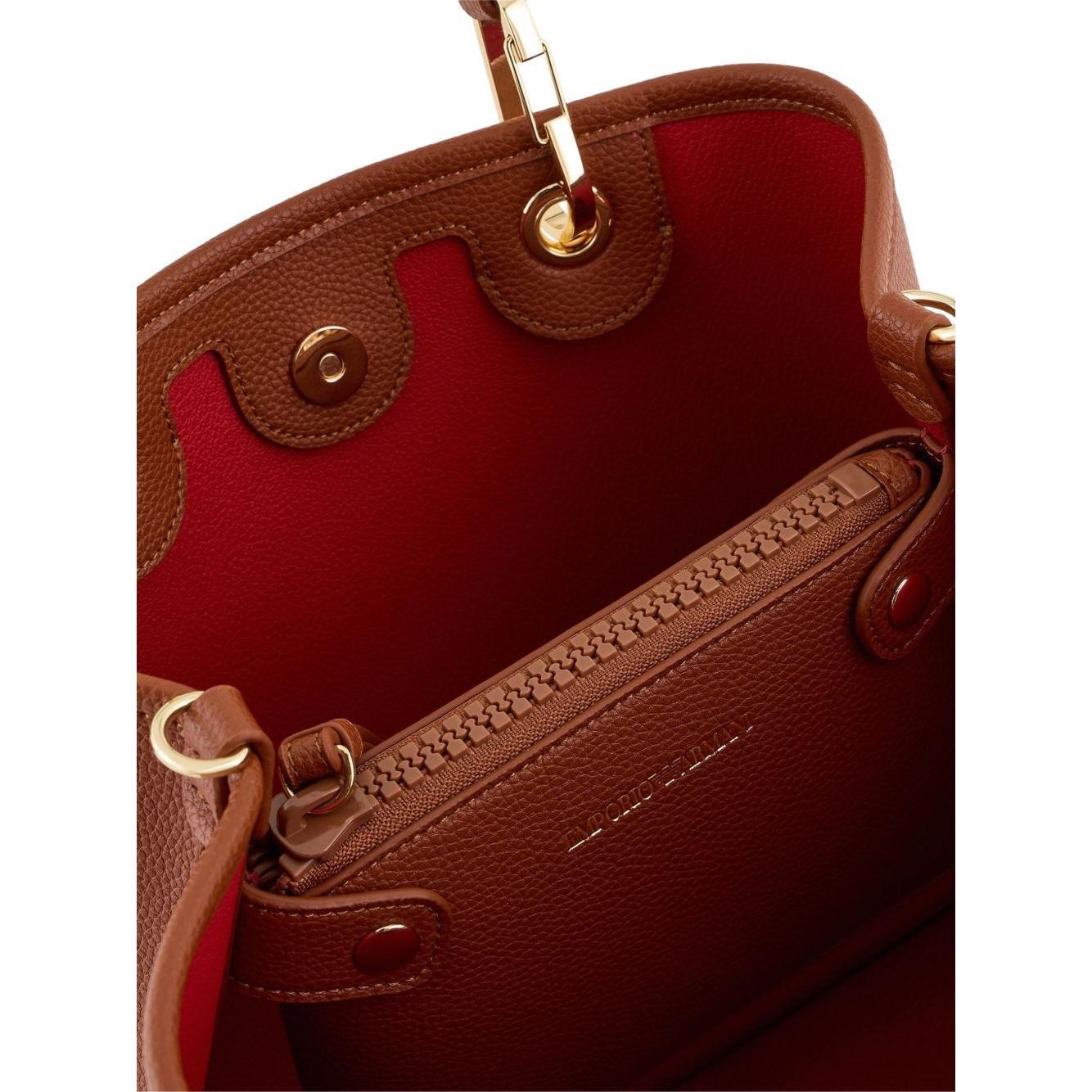 Front view with bag zipped and handles upright.