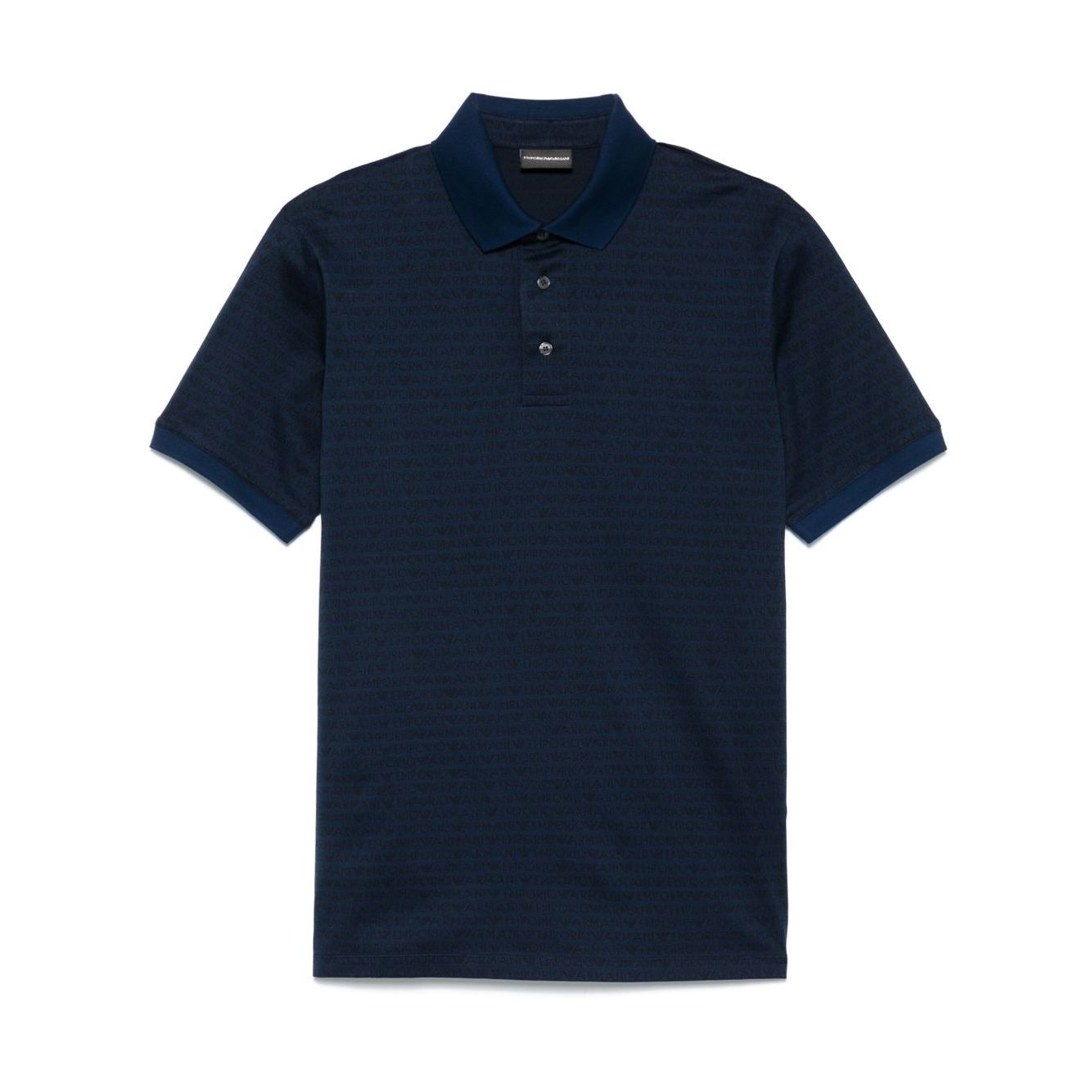 Emporio Armani Allover Logo Cotton Polo Shirt Topwear