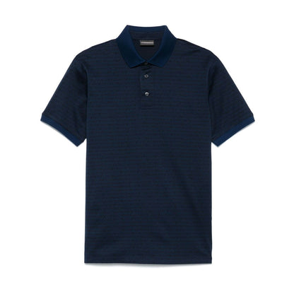 Emporio Armani Allover Logo Cotton Polo Shirt Topwear