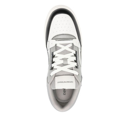 Emporio Armani Leather and mesh sneakers with contrasting details Sneakers