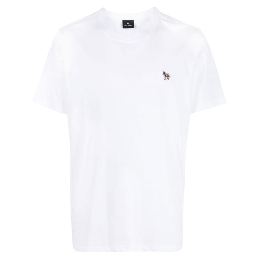 PS By Paul Smith T-shirts and Polos White with zebra logo print on chest, crew neck, short sleeves, straight hem, cotton fabric.