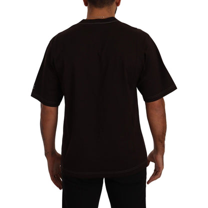 Dolce & Gabbana Bordeaux Cotton L-Amore Print Crewneck T-shirt