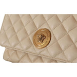 Versace Elegant White Nappa Leather Shoulder Bag 8054712068980