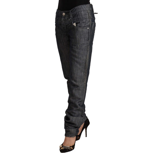Acht Dark Gray Ramie Mid Wide Waist Straight Denim Jeans PAN71249 - 26