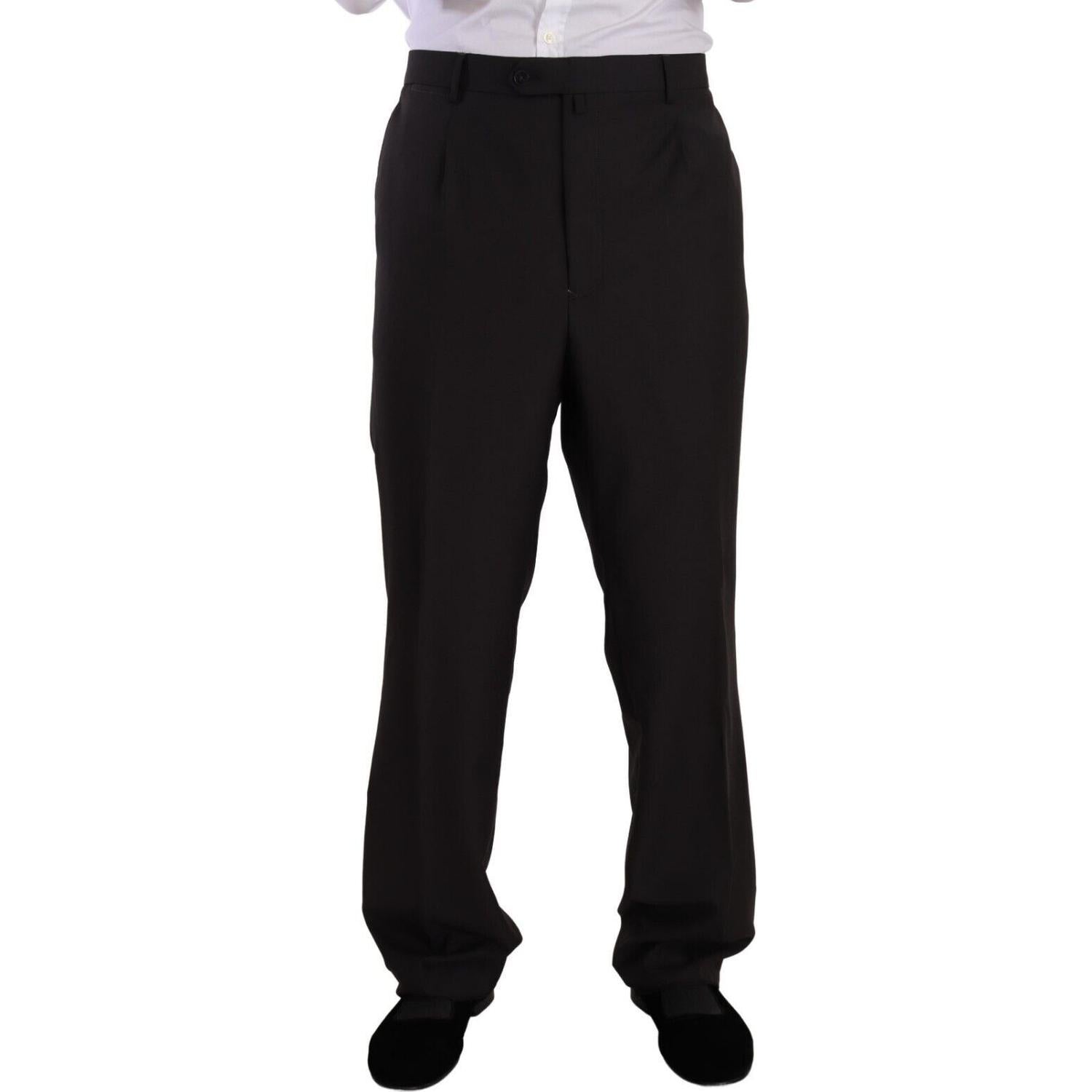 Domenico Tagliente Gray Polyester Single Breasted Formal Suit