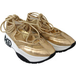 Jimmy Choo Golden Glamour Mesh Leather Sneakers 192954325046