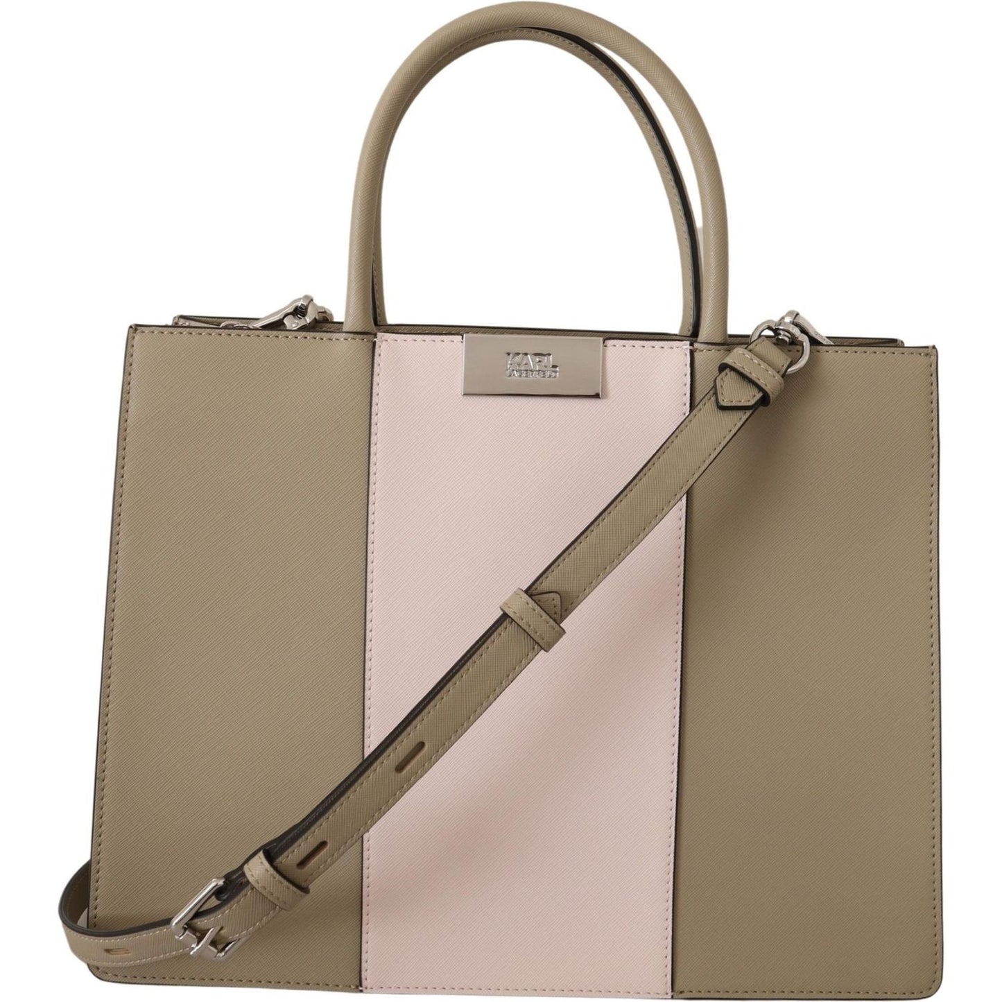 Karl Lagerfeld Sage Green Polyurethane Tote Shoulder Bag