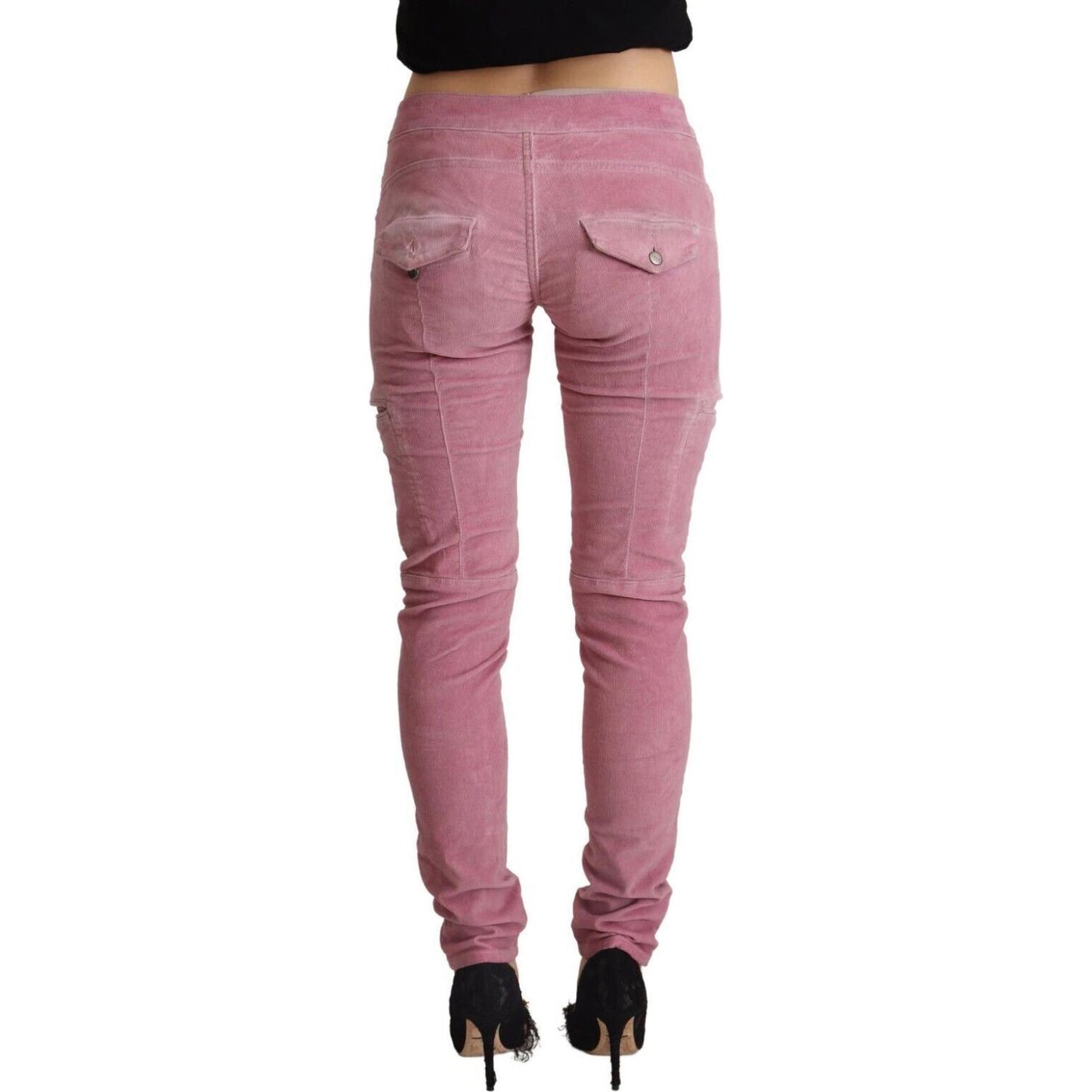 Acht Pink Cotton Low Waist Skinny Denim Cargo Jeans PAN71247 - 40