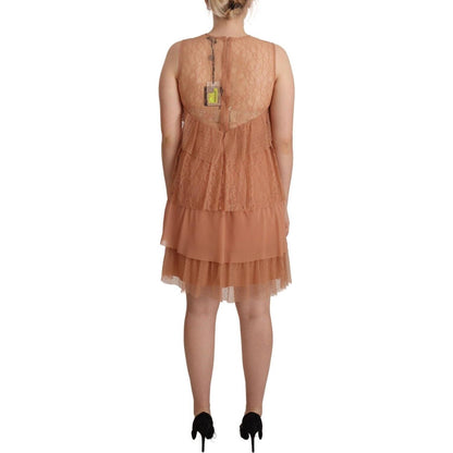 Liu Jo Pink Lace Sleeveless Mini Shift Layered Dress