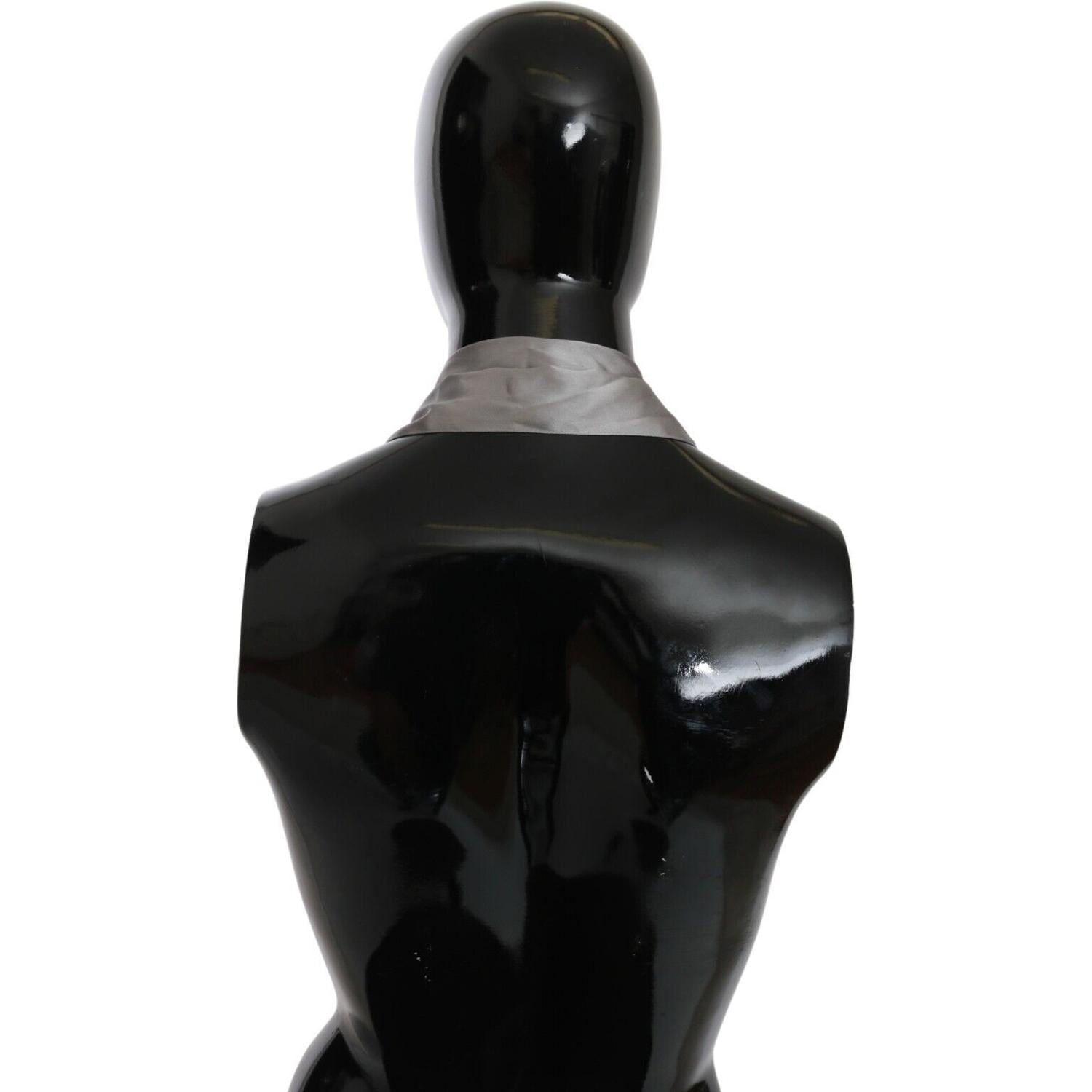 Ermanno Scervino Metallic Silver Silk Neck Wrap Shawl Scarf