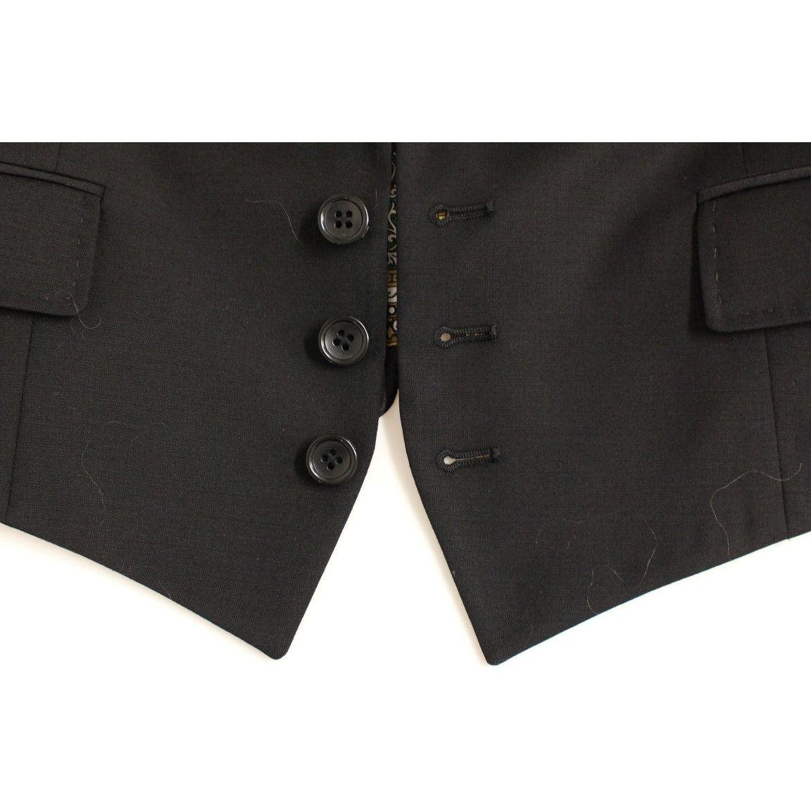 Dolce & Gabbana Black Silk Scarf Back Blazer Jacket