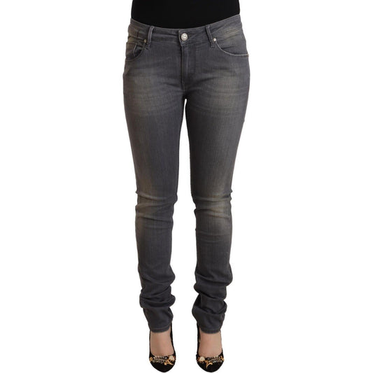 Acht Dark Gray Washed Cotton Denim Skinny Jeans PAN71839 - 34