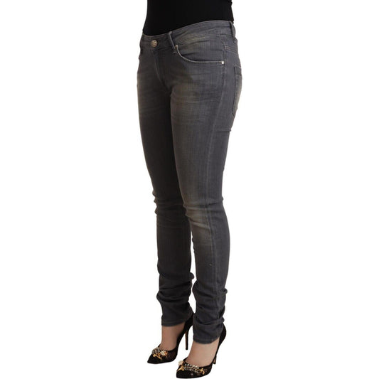 Acht Dark Gray Washed Cotton Denim Skinny Jeans PAN71839 - 34
