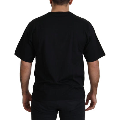 Dolce & Gabbana Black Gold STAR Crown DG Cotton Crewneck T-shirt