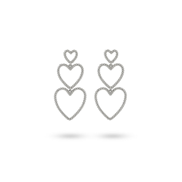Alt Tag: 24KAE JEWELS JEWELRY Mod. 42442S heart-shaped earrings in silver color