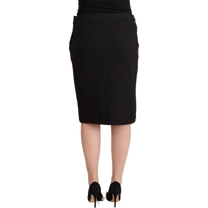 GF Ferre Black Straight Pencil Cut Knee Length Skirt GF Ferre