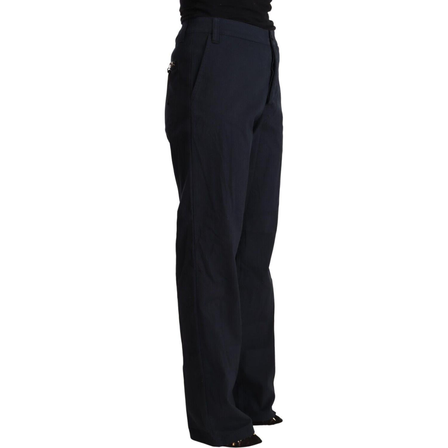 Exte Black High Waist Tapered Cotton Pants