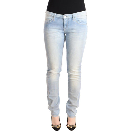 Acht Light Blue Washed Cotton Low Waist Skinny Denim Jeans PAN71845 - 30