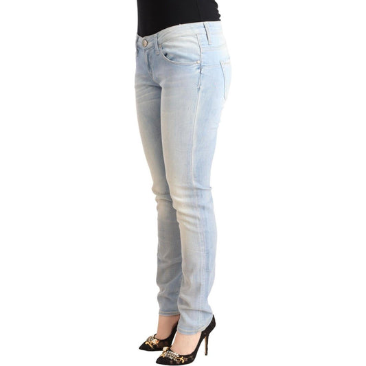 Acht Light Blue Washed Cotton Low Waist Skinny Denim Jeans PAN71845 - 30