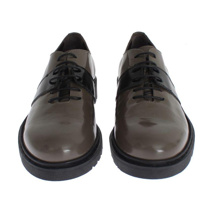 AI_ Gray Brown Leather Laceups Shoes1728,67345645728,AI_,EU36/US5.5,EU37/US6.5,Flat Shoes - Women - Shoes,Gray,Material: 100% Leather,New with tags,Oxfords and Derbies - Shoes,Shoes,Women,Women - Shoes