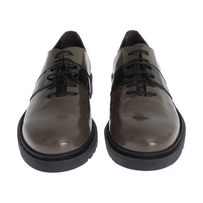 AI_ Gray Brown Leather Laceups Shoes1728,67345645728,AI_,EU36/US5.5,EU37/US6.5,Flat Shoes - Women - Shoes,Gray,Material: 100% Leather,New with tags,Oxfords and Derbies - Shoes,Shoes,Women,Women - Shoes