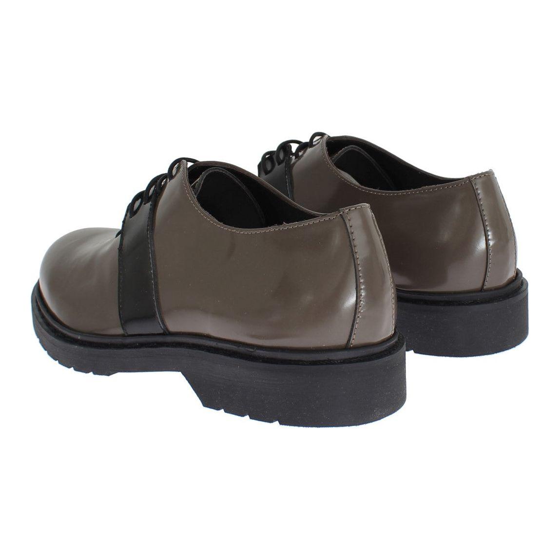 AI_ Gray Brown Leather Laceups Shoes1728,67345645728,AI_,EU36/US5.5,EU37/US6.5,Flat Shoes - Women - Shoes,Gray,Material: 100% Leather,New with tags,Oxfords and Derbies - Shoes,Shoes,Women,Women - Shoes