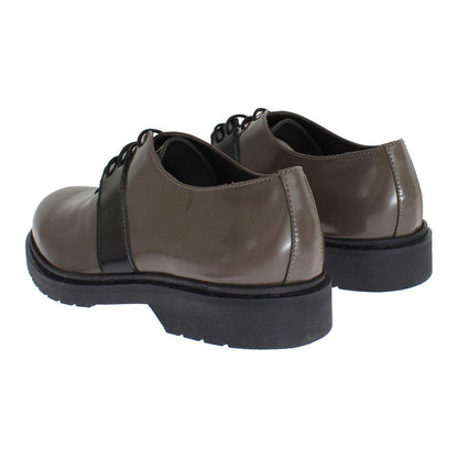 AI_ Gray Brown Leather Laceups Shoes1728,67345645728,AI_,EU36/US5.5,EU37/US6.5,Flat Shoes - Women - Shoes,Gray,Material: 100% Leather,New with tags,Oxfords and Derbies - Shoes,Shoes,Women,Women - Shoes