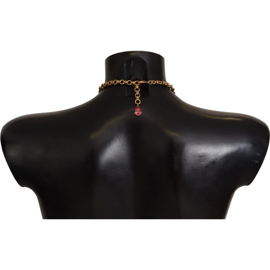 Dolce & Gabbana Gold Brass Sicily Fruits Roses Statement Necklace SMY100949