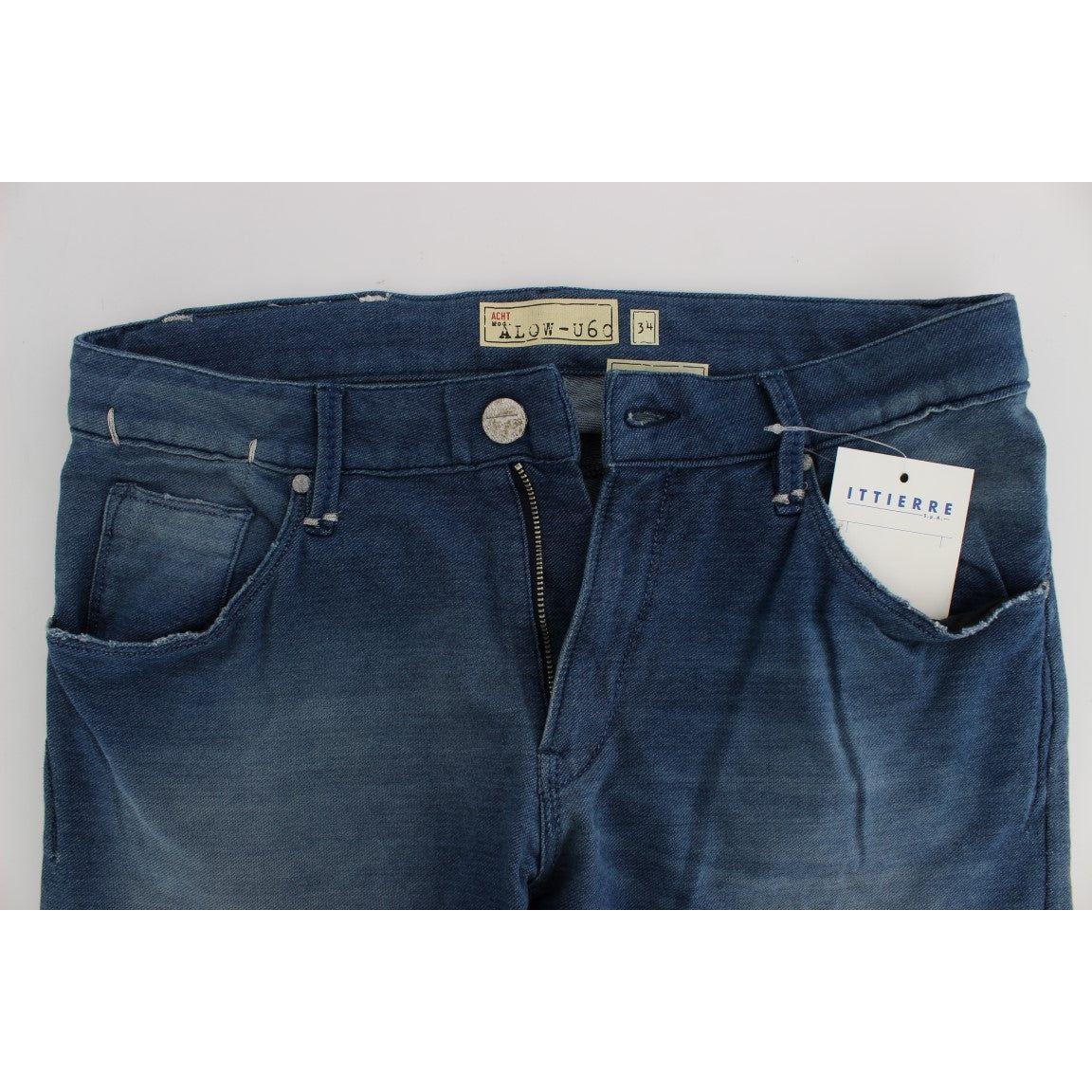 Acht Blue Wash Denim Cotton Stretch Slim Fit Jeans SIG30471-1