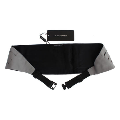 Dolce & Gabbana Gray Waist Belt Silk Cummerbund