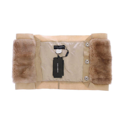 Dolce & Gabbana Beige MINK Fur Scarf Foulard Neck Wrap Fur Scarves