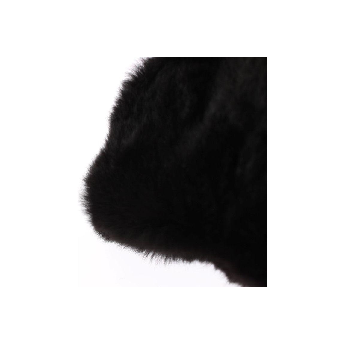 Dolce & Gabbana Black Weasel Fur Crochet Hood Scarf Hat