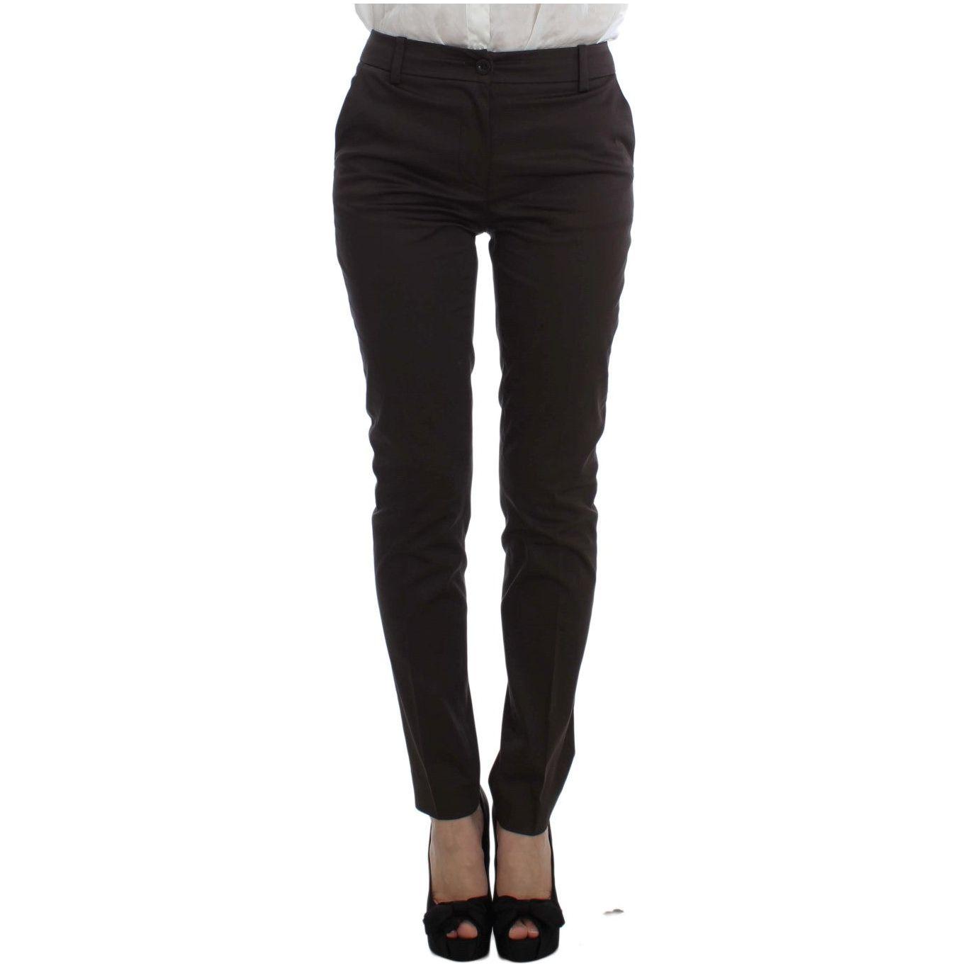 Exte Brown Stretch Two Button Suit Exte