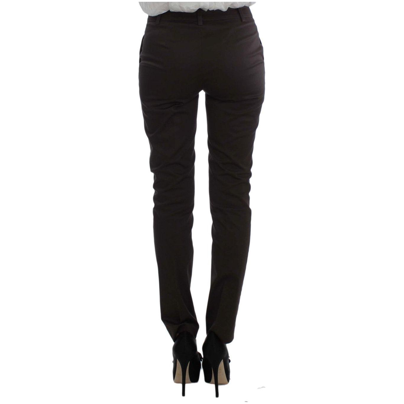 Exte Brown Stretch Two Button Suit Exte