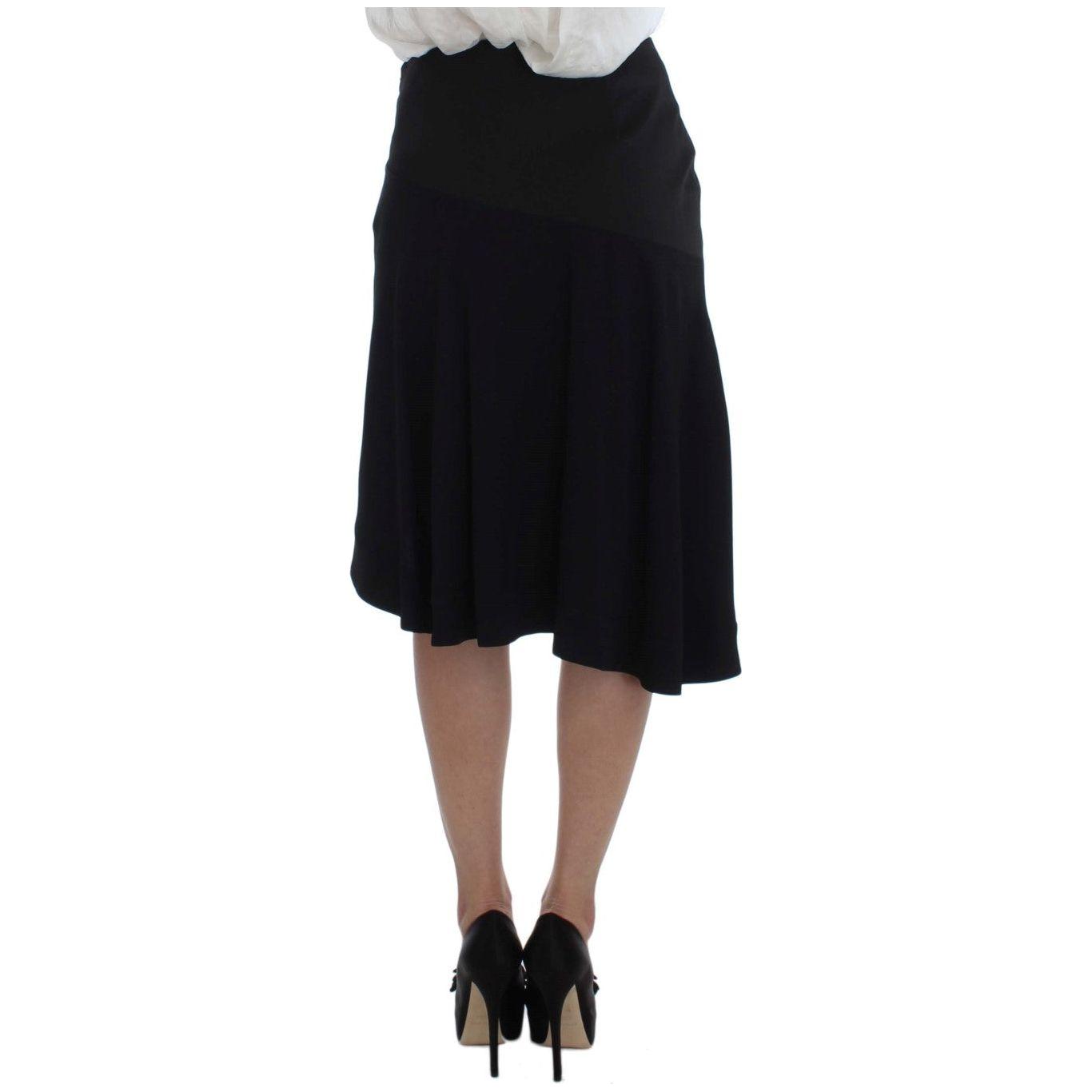 Exte Black Blue Two Piece Suit Skirt & Blazer