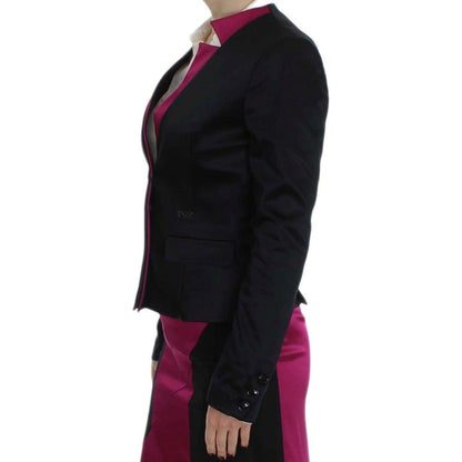Exte Black Pink Stretch Blazer Jacket1728,4% Elastane,45% Polyamide,67345645728,Black,Blazers - Suits & Blazers - Clothing,Clothing,Exte,IT40|S,Material: 51% Acetate,New with tags,Suits & Blazers - Clothing,Suits & Blazers - Women - Clothing,Women,Women -