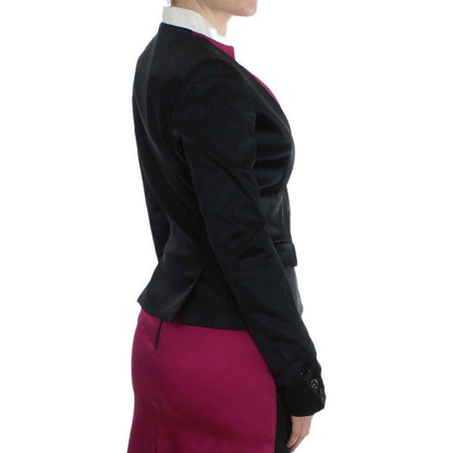 Exte Black Pink Stretch Blazer Jacket1728,4% Elastane,45% Polyamide,67345645728,Black,Blazers - Suits & Blazers - Clothing,Clothing,Exte,IT40|S,Material: 51% Acetate,New with tags,Suits & Blazers - Clothing,Suits & Blazers - Women - Clothing,Women,Women -