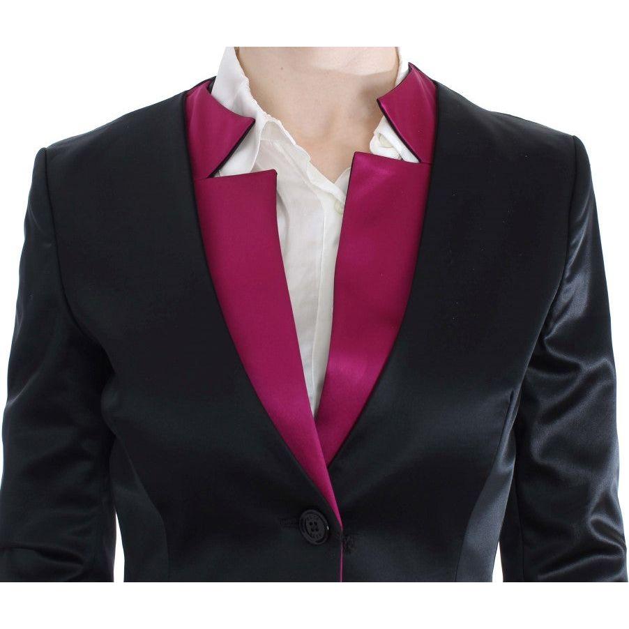 Exte Black Pink Stretch Blazer Jacket1728,4% Elastane,45% Polyamide,67345645728,Black,Blazers - Suits & Blazers - Clothing,Clothing,Exte,IT40|S,Material: 51% Acetate,New with tags,Suits & Blazers - Clothing,Suits & Blazers - Women - Clothing,Women,Women -