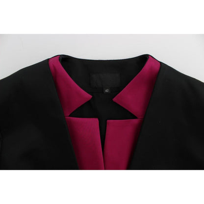 Exte Black Pink Stretch Blazer Jacket1728,4% Elastane,45% Polyamide,67345645728,Black,Blazers - Suits & Blazers - Clothing,Clothing,Exte,IT40|S,Material: 51% Acetate,New with tags,Suits & Blazers - Clothing,Suits & Blazers - Women - Clothing,Women,Women -