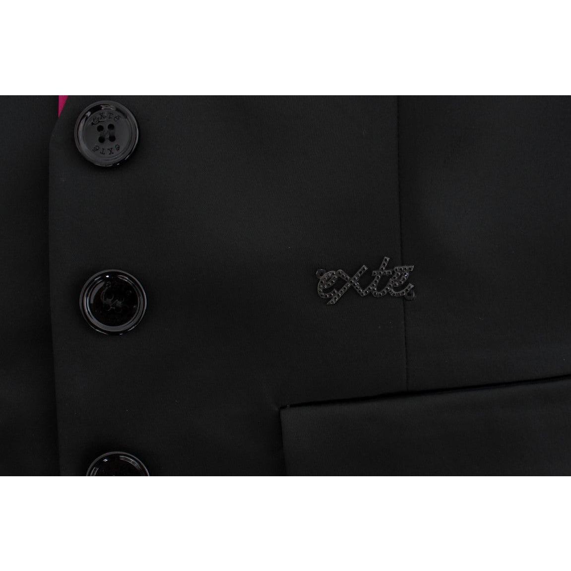 Exte Black Pink Stretch Blazer Jacket1728,4% Elastane,45% Polyamide,67345645728,Black,Blazers - Suits & Blazers - Clothing,Clothing,Exte,IT40|S,Material: 51% Acetate,New with tags,Suits & Blazers - Clothing,Suits & Blazers - Women - Clothing,Women,Women -